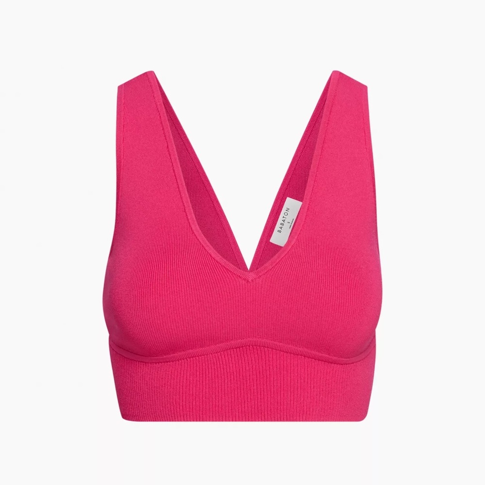 Magenta sculpt knit top